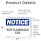 Signmission Non-Flammable Gases OSHA Notice Sign, Vinyl Decal, 24in W x 18in L, 2PK OS-2PACK-NS-D-1824-L-15064 - alternate 6